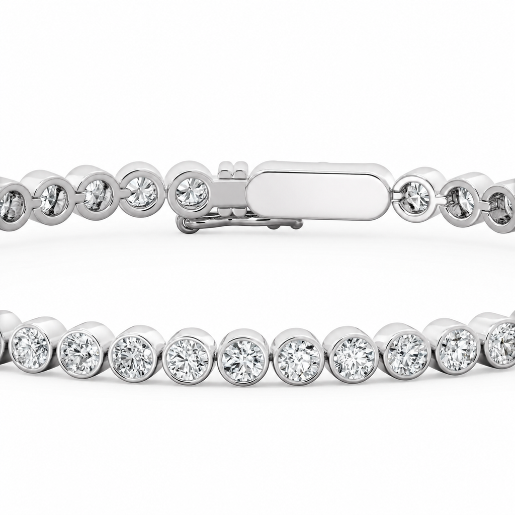 3.06 CT Round Brilliant Lab Diamond Tennis Bracelet in 18K White Gold