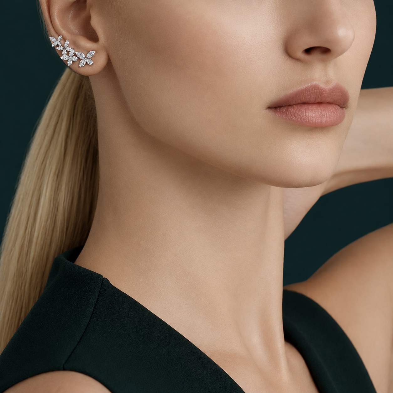 Anguroff Butterfly 3.45 Carat Pear & Marquise Diamond Ear Climbers in 18K Gold