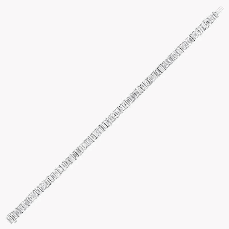 Classic Anguroff Emerald Cut Lab Diamond Tennis Bracelet 11.16 CT in 18K White Gold – IGI Certified