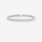 Classic Anguroff Emerald Cut Lab Diamond Tennis Bracelet 15.50 CT in 18K White Gold – IGI Certified