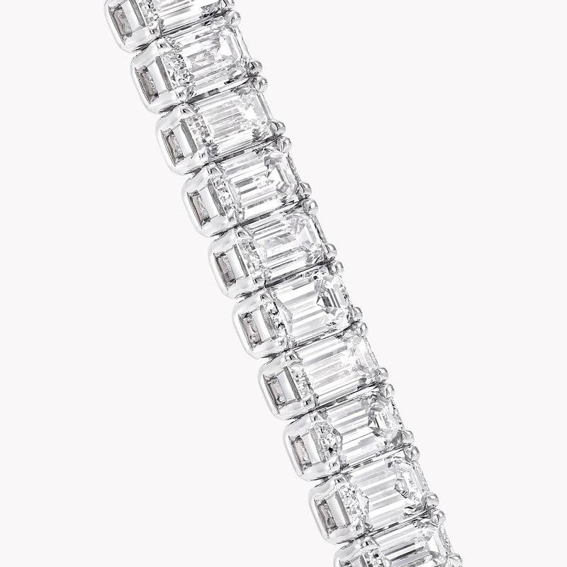 Classic Anguroff Emerald Cut Lab Diamond Tennis Bracelet 15.50 CT in 18K White Gold – IGI Certified