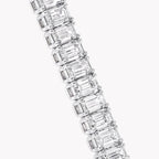 Classic Anguroff Emerald Cut Lab Diamond Tennis Bracelet 15.50 CT in 18K White Gold – IGI Certified