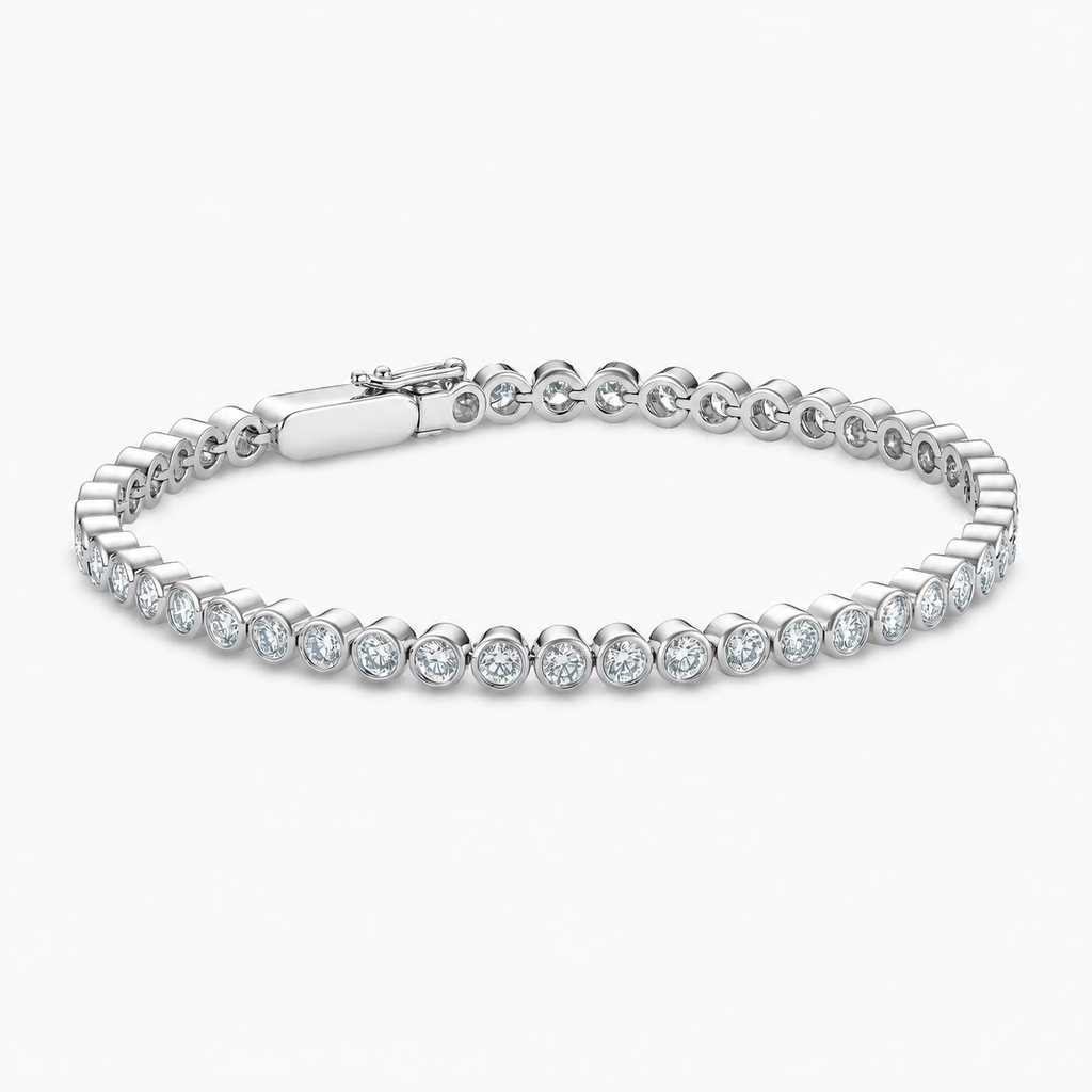 3.06 CT Round Brilliant Lab Diamond Tennis Bracelet in 18K White Gold