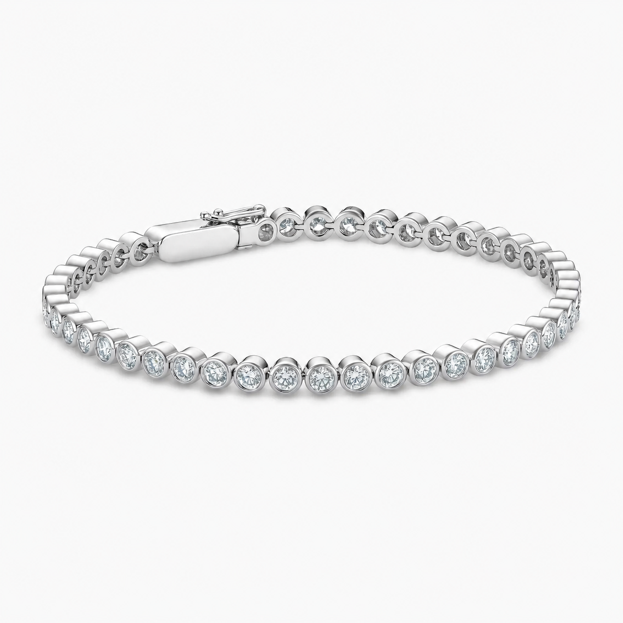 3.06 CT Round Brilliant Lab Diamond Tennis Bracelet in 18K White Gold