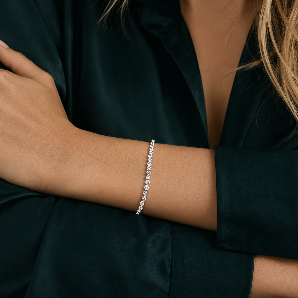 3.06 CT Round Brilliant Lab Diamond Tennis Bracelet in 18K White Gold