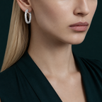 Classic Anguroff 8.00 Carat Round Lab Diamond Hoop Earrings in 18K Gold
