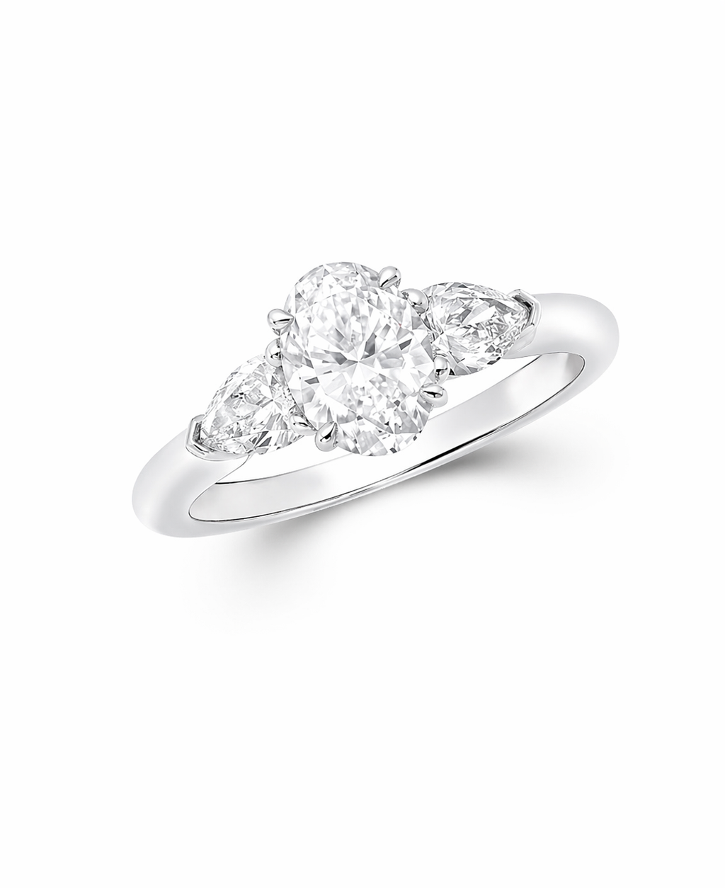 Oval Three-Stone Diamond Ring