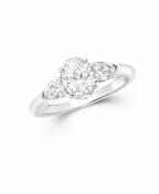 Oval Three-Stone Diamond Ring