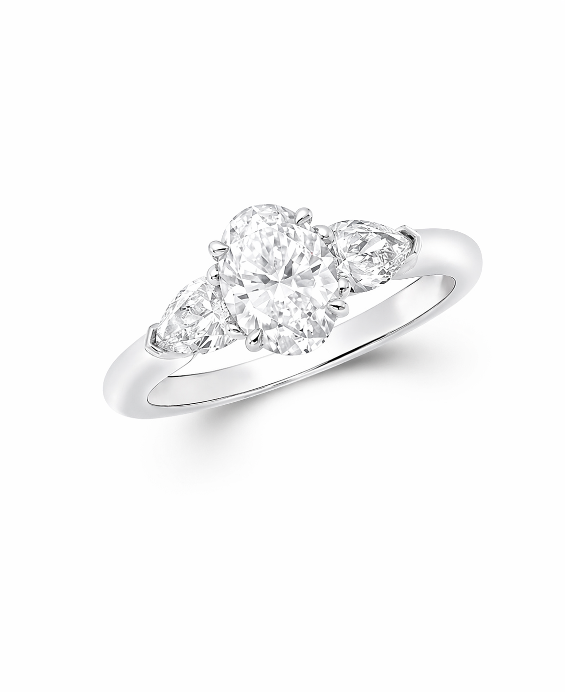 Oval Three-Stone Diamond Ring