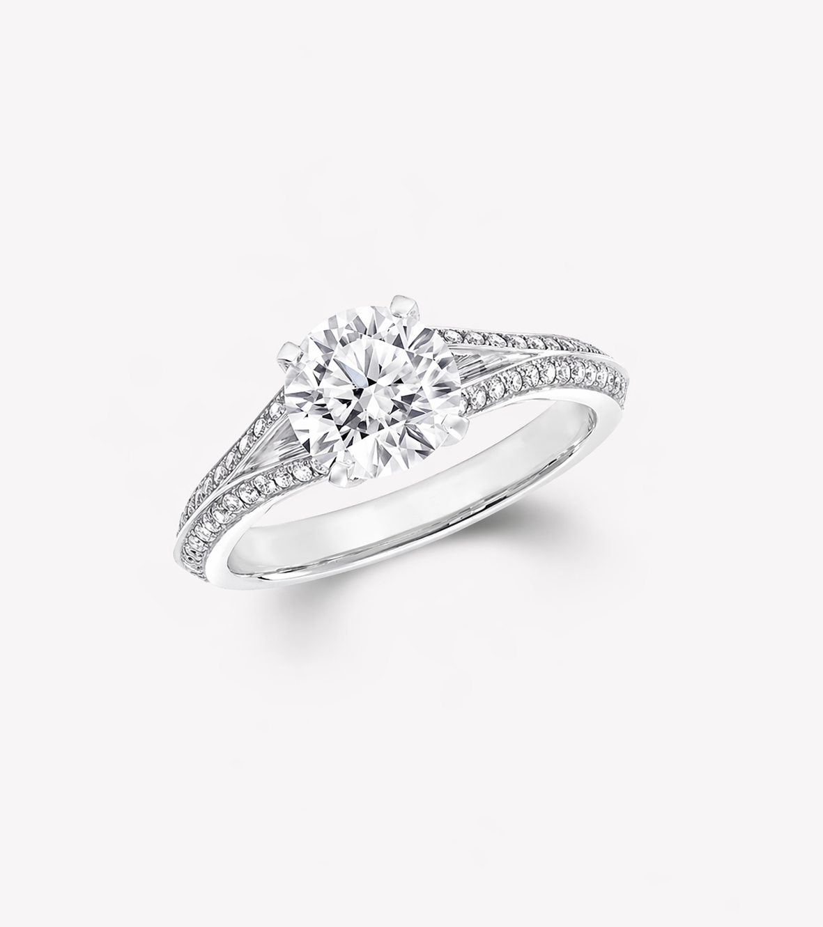Anguroff 1.3 Carat Round Cut Diamond Engagement Ring with Side Stones – D Color VVS2 | IGI Certified