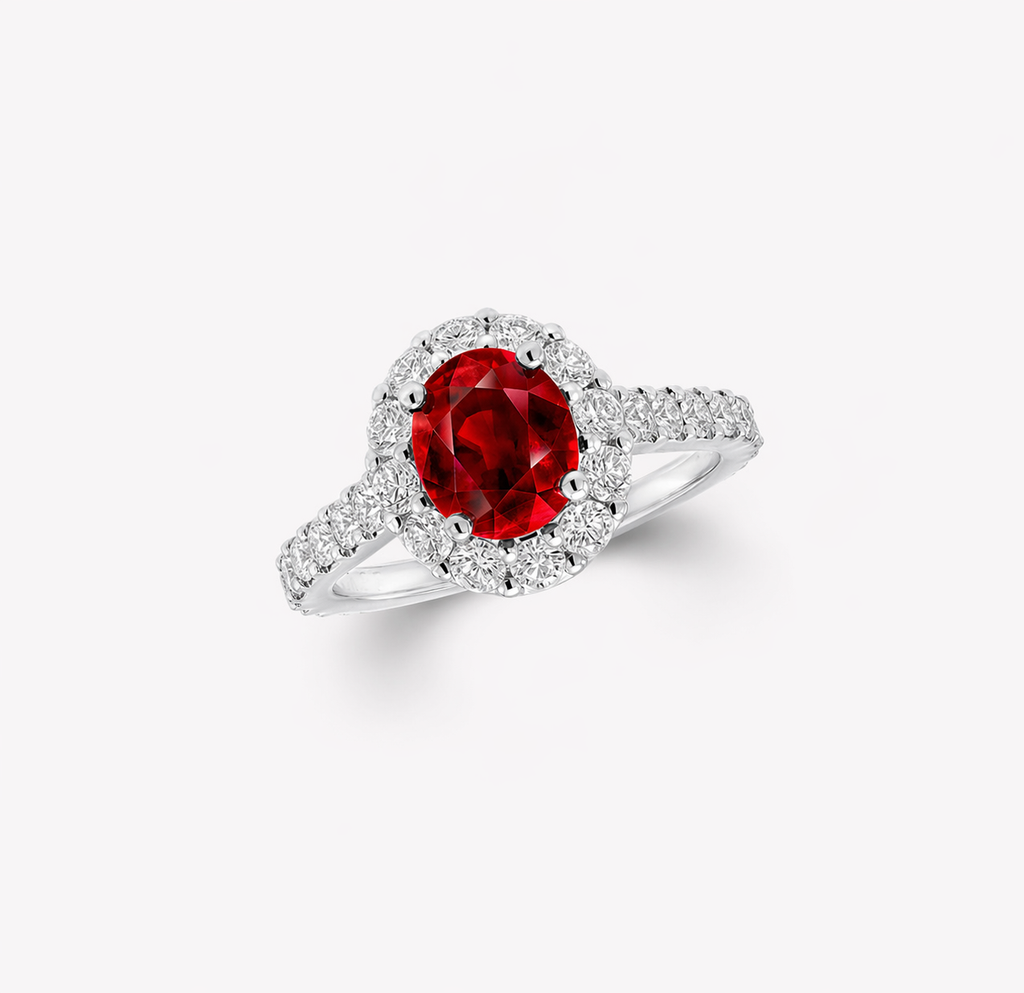 Oval Ruby Pavé Ring