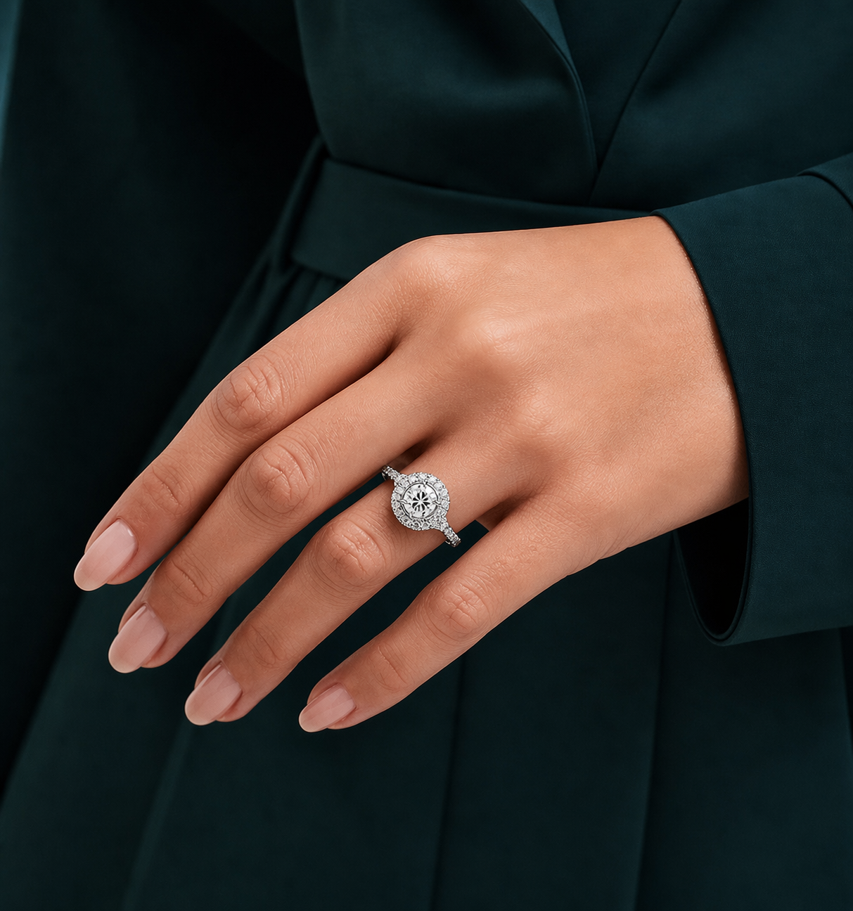 Aurelia Halo Round Diamond Ring 1.85 CT