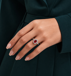 Oval Ruby Pavé Ring
