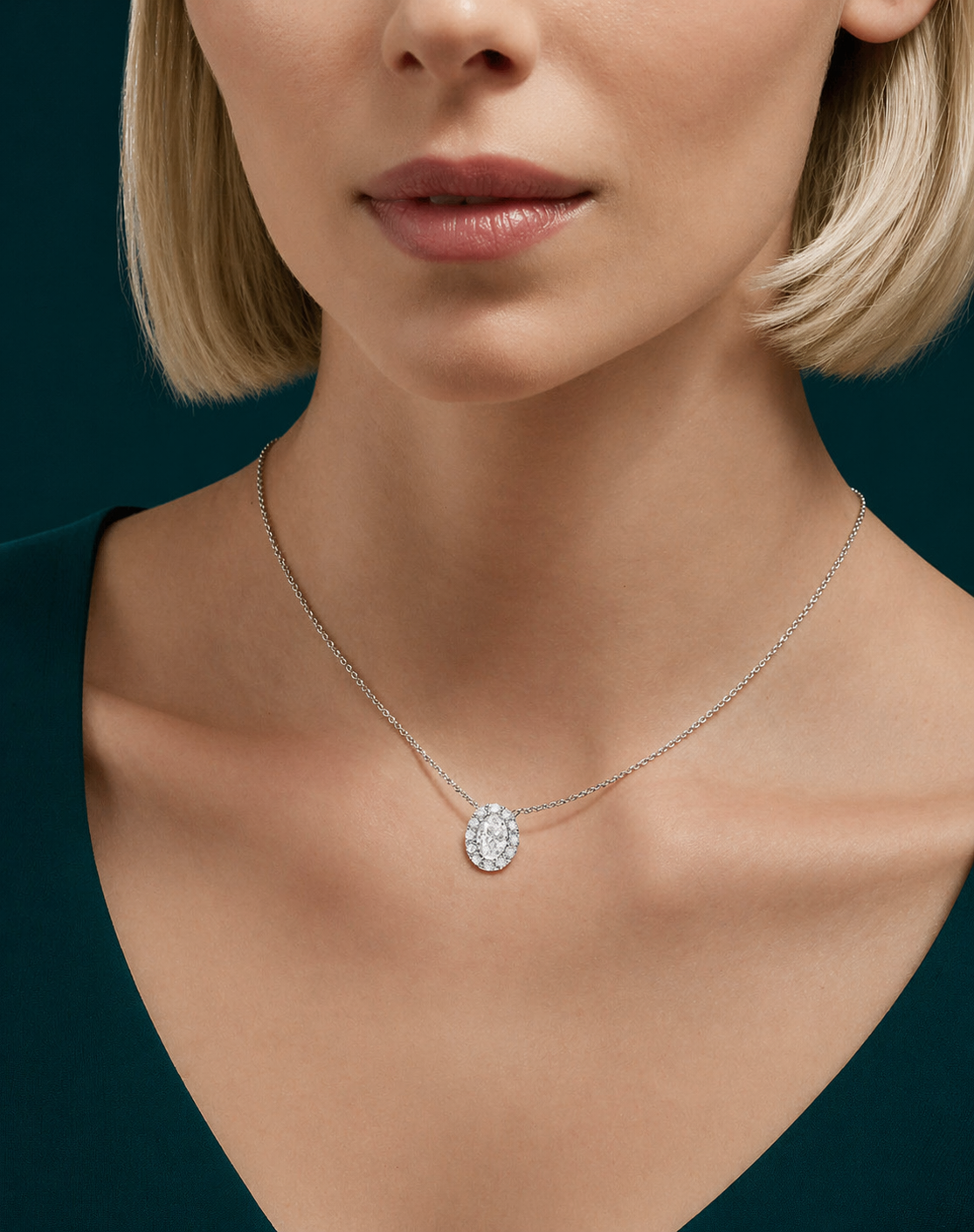 Oval Diamond Pendant