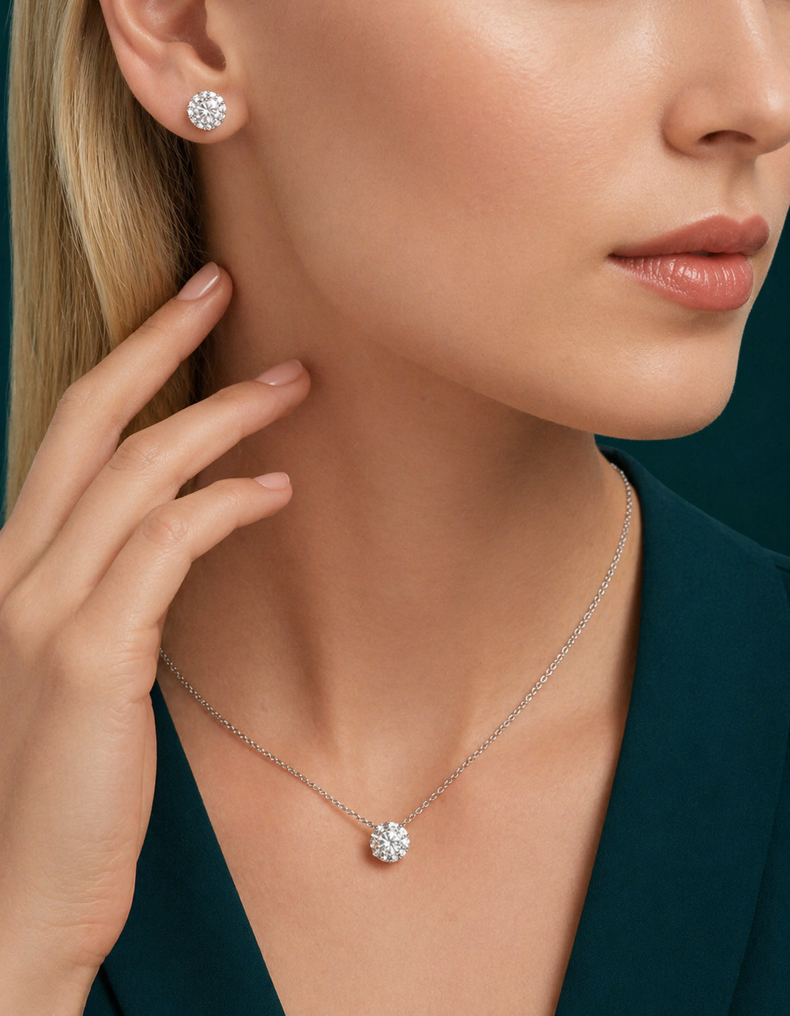 1 Carat Round Lab Diamond Pendant Necklace – 1.50 CT Total | IGI Certified | 18K Gold