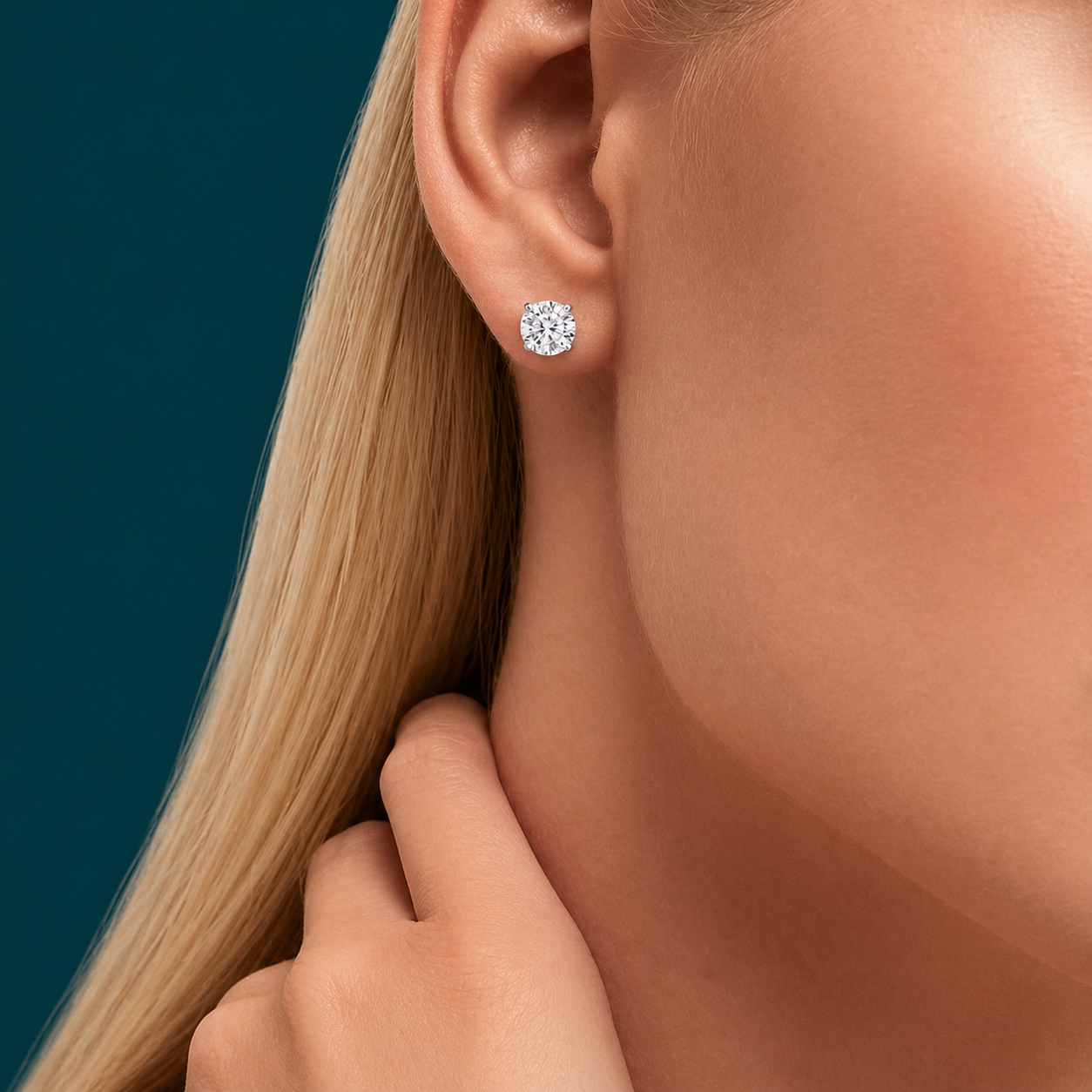 Anguroff Classic 2.00 Carat Round Lab Diamond Stud Earrings – IGI Certified | 18K Gold