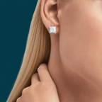 Anguroff Classic Emerald Cut Diamond Stud Earrings – 3.00 Carat Total, IGI Certified Lab Diamonds, 18K Gold