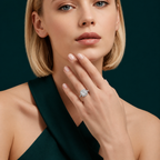 Cushion Cut Lab Diamond Pavé Ring 5.76 Carat – 4.02 CT Center, 18K Gold