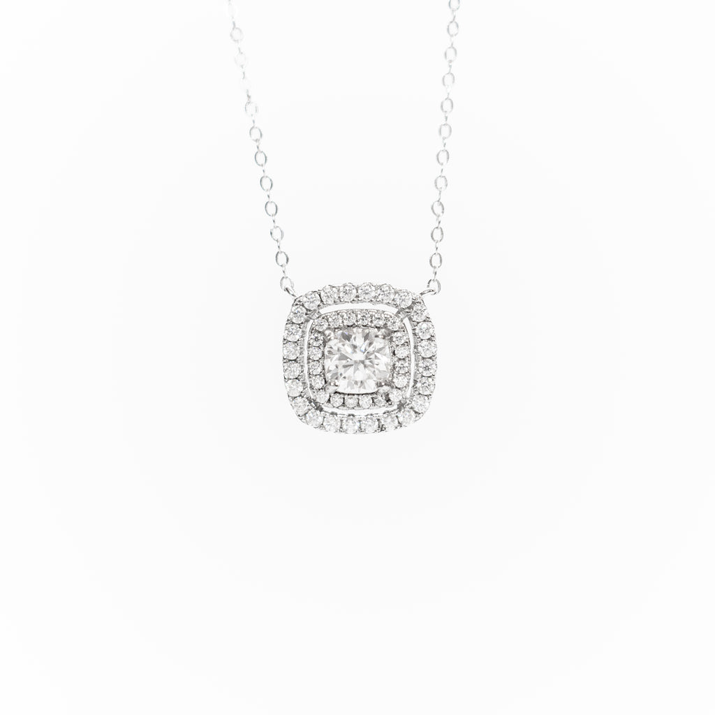 Astaréa Double Halo Cushion Pendant