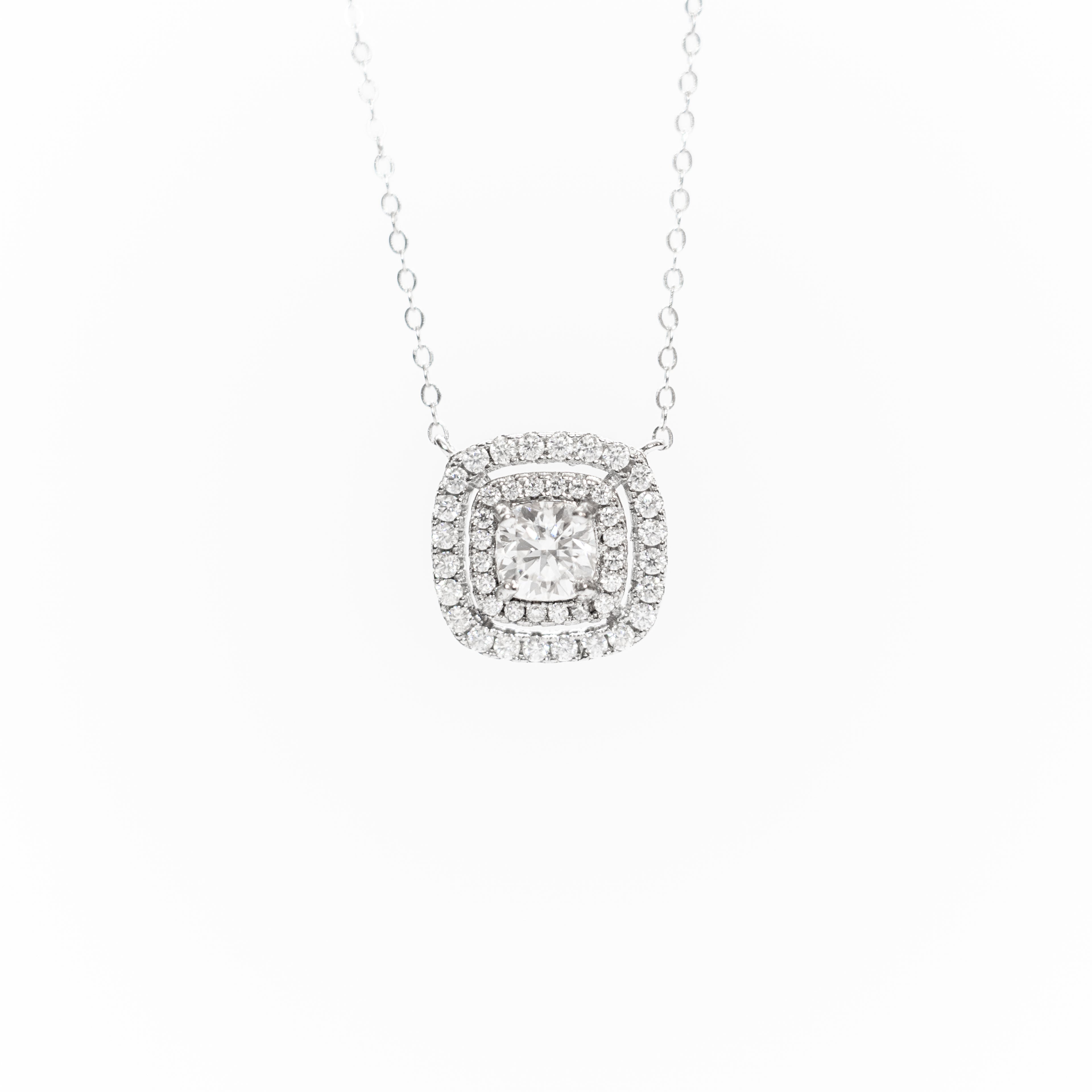 Astaréa Double Halo Cushion Pendant