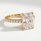 3.5 CT Radiant Cut Lab Diamond Engagement Ring in 18K Yellow Gold – IGI Certified