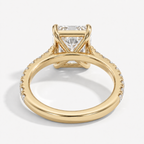 3.5 CT Radiant Cut Lab Diamond Engagement Ring in 18K Yellow Gold – IGI Certified