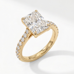3.5 CT Radiant Cut Lab Diamond Engagement Ring in 18K Yellow Gold – IGI Certified