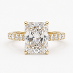 3.5 CT Radiant Cut Lab Diamond Engagement Ring in 18K Yellow Gold – IGI Certified