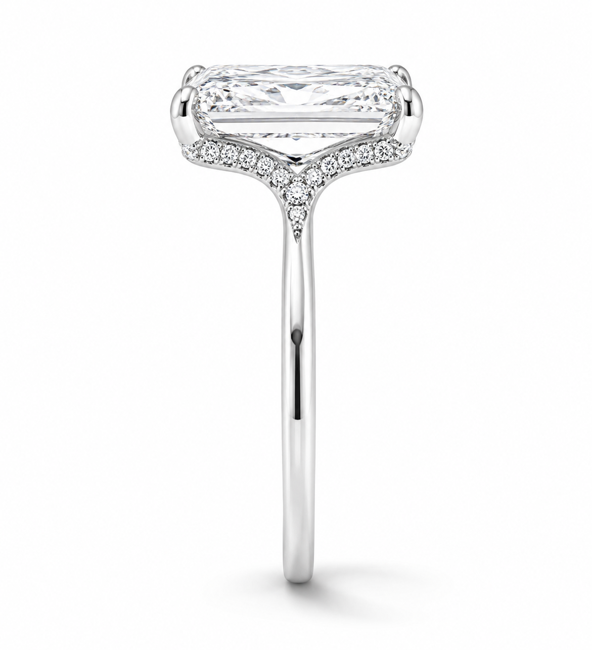 3.20 CT Radiant Cut Lab Diamond Engagement Ring in 18K white Gold – IGI Certified