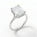 3.20 CT Radiant Cut Lab Diamond Engagement Ring in 18K white Gold – IGI Certified