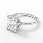 3.20 CT Radiant Cut Lab Diamond Engagement Ring in 18K white Gold – IGI Certified
