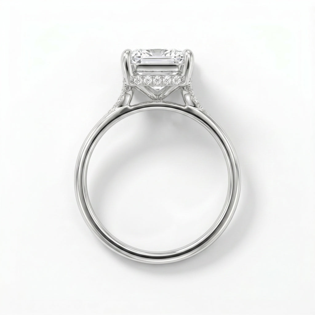 3.20 CT Radiant Cut Lab Diamond Engagement Ring in 18K white Gold – IGI Certified