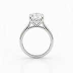 3 CT Oval Cut Lab Diamond Engagement Ring in 18K White Gold – E Color VVS2 IGI Certified