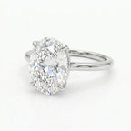 3 CT Oval Cut Lab Diamond Engagement Ring in 18K White Gold – E Color VVS2 IGI Certified