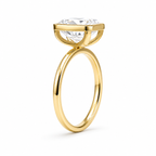 4 CT Emerald Cut Lab Diamond Bezel Ring in 18K Yellow Gold – E Color VVS2 IGI Certified