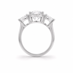 3.5 Carat Pear Shape Lab Diamond Ring with Side Stones –  18K white gold Engagement Ring