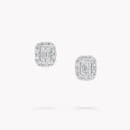 Anguroff Classic Emerald Lab Diamond Halo Stud Earrings 2.02 CTW in 18K Gold