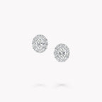 Anguroff Classic Oval Lab Diamond Halo Stud Earrings 2.5 CTW in 18K Gold