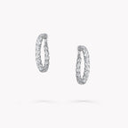 Classic Anguroff 8.00 Carat Round Lab Diamond Hoop Earrings in 18K Gold