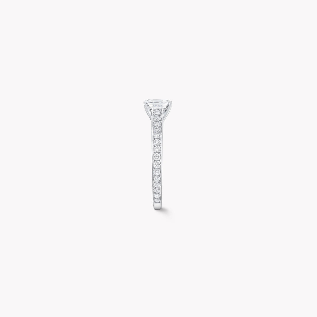 Flame 1.90 CT Square Emerald Cut Lab Diamond Pavé Engagement Ring – IGI Certified | 18K Gold