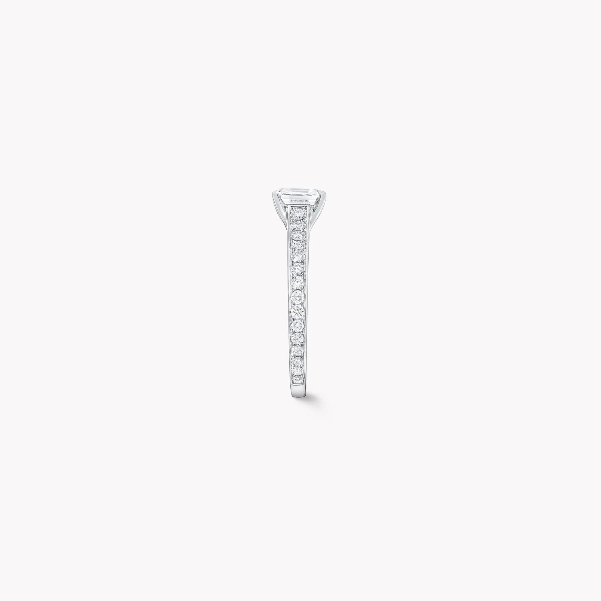 Flame 1.90 CT Square Emerald Cut Lab Diamond Pavé Engagement Ring – IGI Certified | 18K Gold