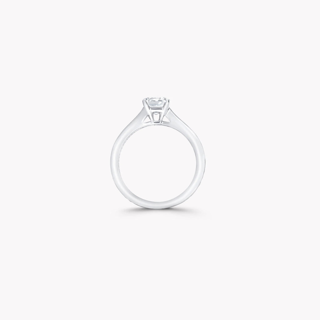 Flame 1.90 CT Square Emerald Cut Lab Diamond Pavé Engagement Ring – IGI Certified | 18K Gold