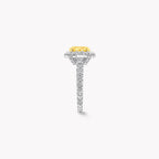 2.57 CT Oval Fancy Yellow Lab Diamond Halo Engagement Ring – IGI Certified | 18K Gold