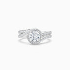 2.90 CT Round Cut Lab Diamond Halo Ring – IGI Certified E/VVS2 | 18K Gold
