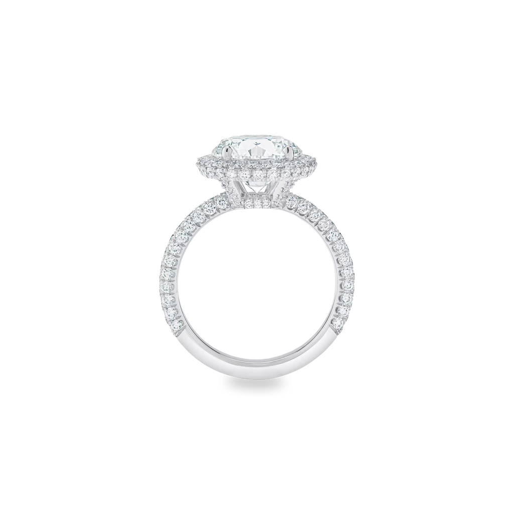 4.80 CT Round Cut Lab Diamond Halo Ring – IGI Certified | 18K Gold