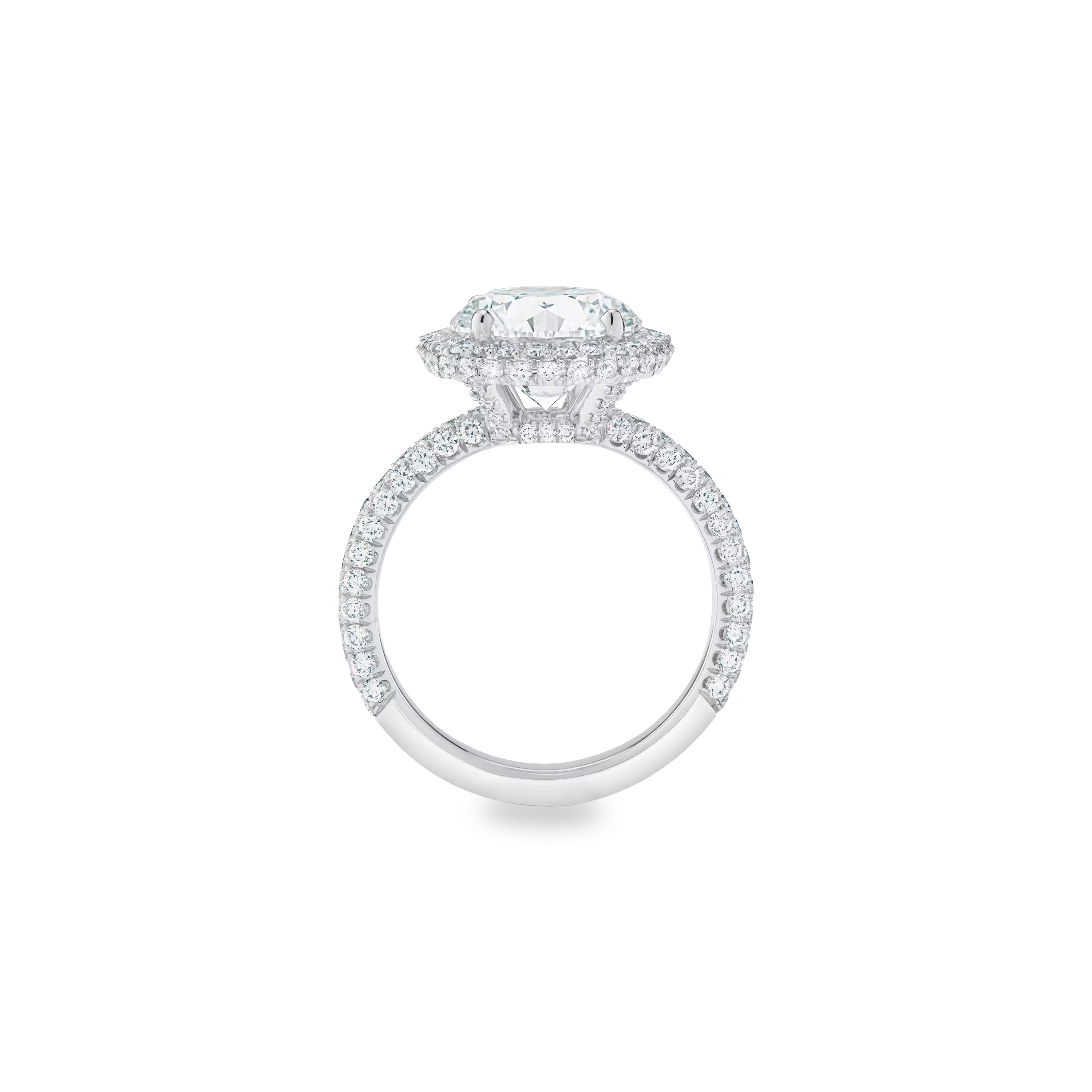 4.80 CT Round Cut Lab Diamond Halo Ring – IGI Certified | 18K Gold