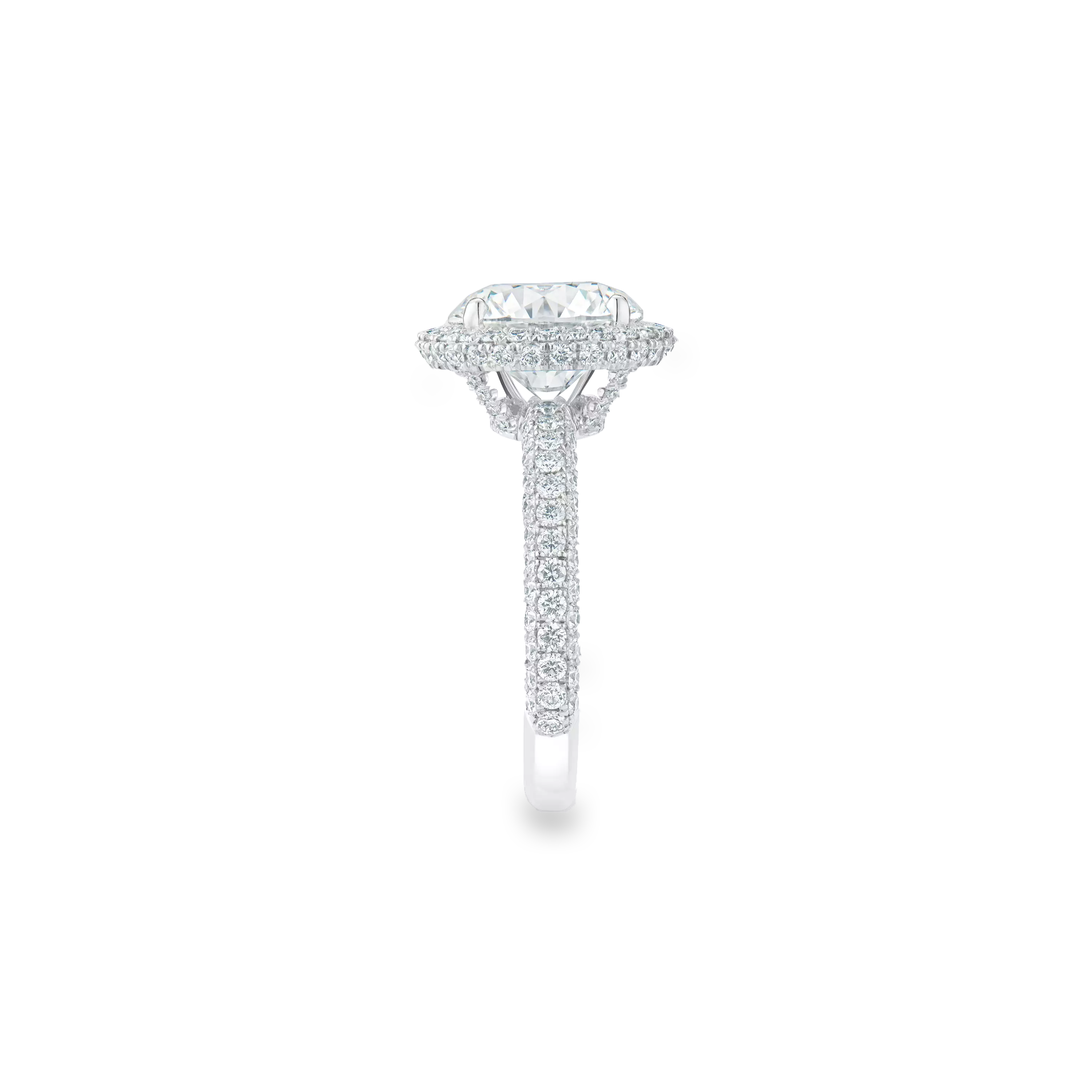 4.80 CT Round Cut Lab Diamond Halo Ring – IGI Certified | 18K Gold
