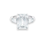 3.80 CT Emerald Cut Lab Diamond Ring with Side Stones – IGI Certified | 18K Gold