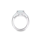 3.80 CT Emerald Cut Lab Diamond Ring with Side Stones – IGI Certified | 18K Gold