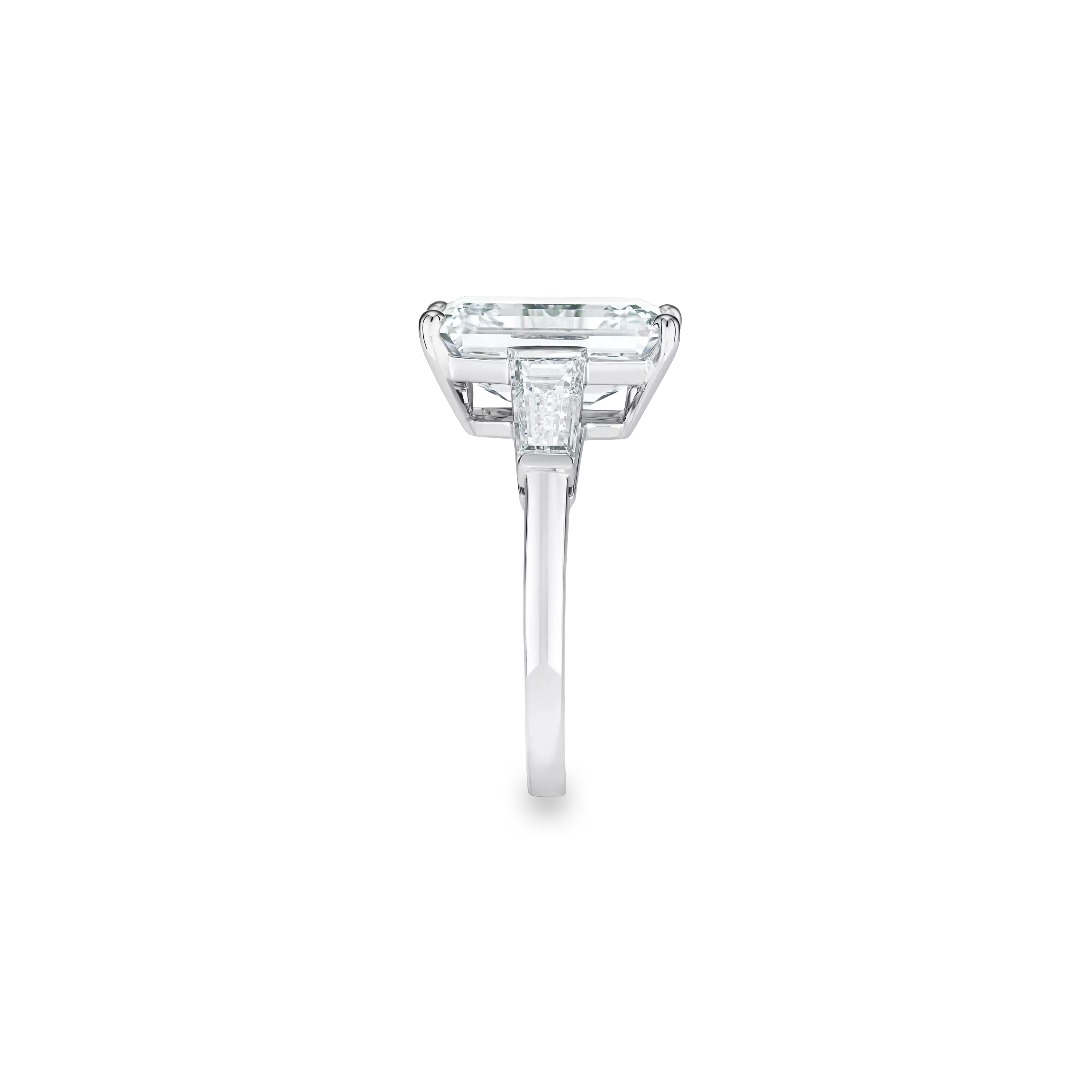 3.80 CT Emerald Cut Lab Diamond Ring with Side Stones – IGI Certified | 18K Gold